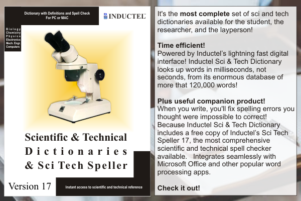 Sci & Tech Definitions Plus Spell Check!